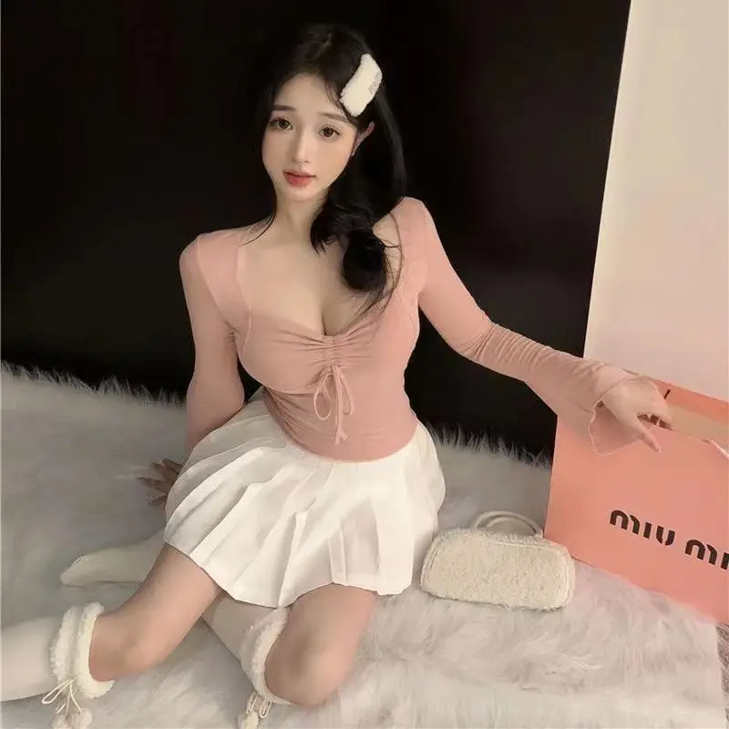 Fishbone Skinny Crop Top Women Spring Summer Vintage Flare Sleeve Drawstring Sexy T Shirt American Retro Bodycon Tee Y2K Clothes
Fishbone Skinny Crop Top Women Spring Summer Vintage Flare Sleeve Drawstring Sexy T Shirt American Retro Bodycon Tee Y2K Clothes
