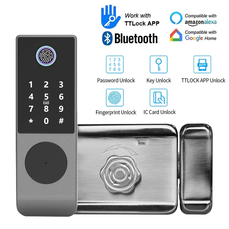 IP65 Waterproof TTLock Fingerprint Smart Door Lock Outdoor Gate Bluetooth Password 13.56MHz IC Card Deadbolt+Mechanical Key
IP65 Waterproof TTLock Fingerprint Smart Door Lock Outdoor Gate Bluetooth Password 13.56MHz IC Card Deadbolt+Mechanical Key