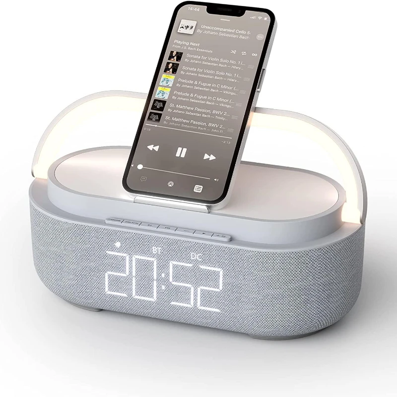 Protable Bluetooth Speaker Digital Alarm Clock Wireless Charger FM Radio Night Light Wireless Speakers 1800mAh for Home Bedside 
Protable Bluetooth Speaker Digital Alarm Clock Wireless Charger FM Radio Night Light Wireless Speakers 1800mAh for Home Bedside