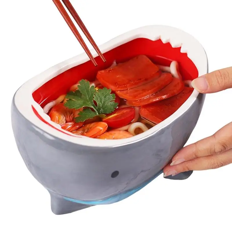 

3D Shark Bowl Large Capacity Safe Healthy Snack Bowl Food Container Feeder Dish Bowl Pet Supplies Microwave Safe for Parties