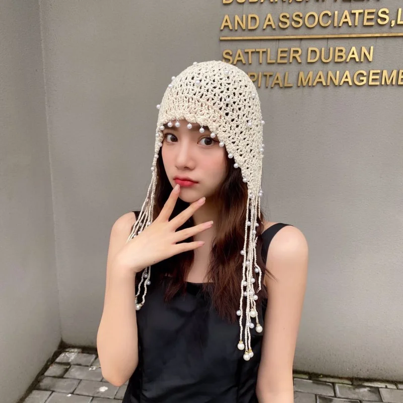 New High Quality Women Hat All Seasons Knitted Beanie Hat Lady Crochet Pearl Skullies Beanies Vintage Female Tassels Beanies
New High Quality Women Hat All Seasons Knitted Beanie Hat Lady Crochet Pearl Skullies Beanies Vintage Female Tassels Beanies