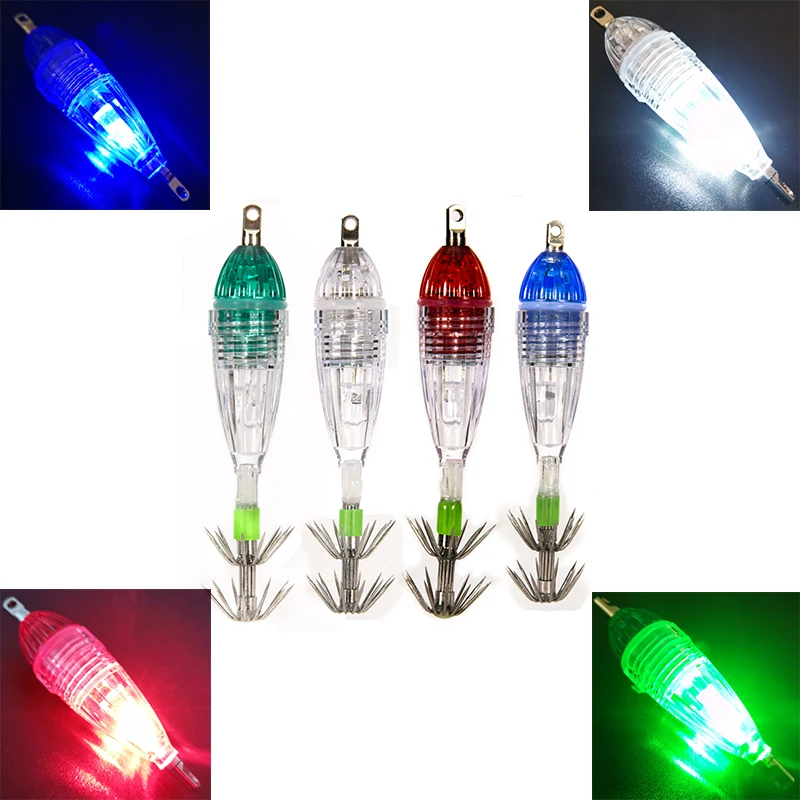 

LED Mini Underwater Fish Squid Bait Lure Light Attracting Flashing Lamp 6cm Green Blue Red White Outdoor Fishing Accessories New