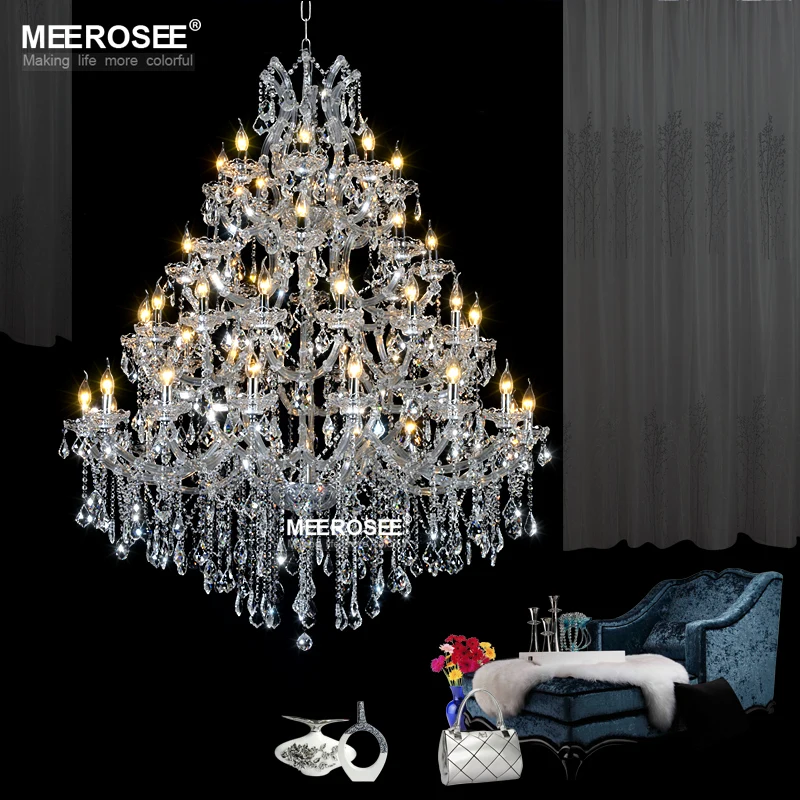

Clear Crystal Chandelier Lighting Luxurious Lustre Maria Theresa Luminaria Lampadario Cristal Lamparas For Hotel Project Foyer