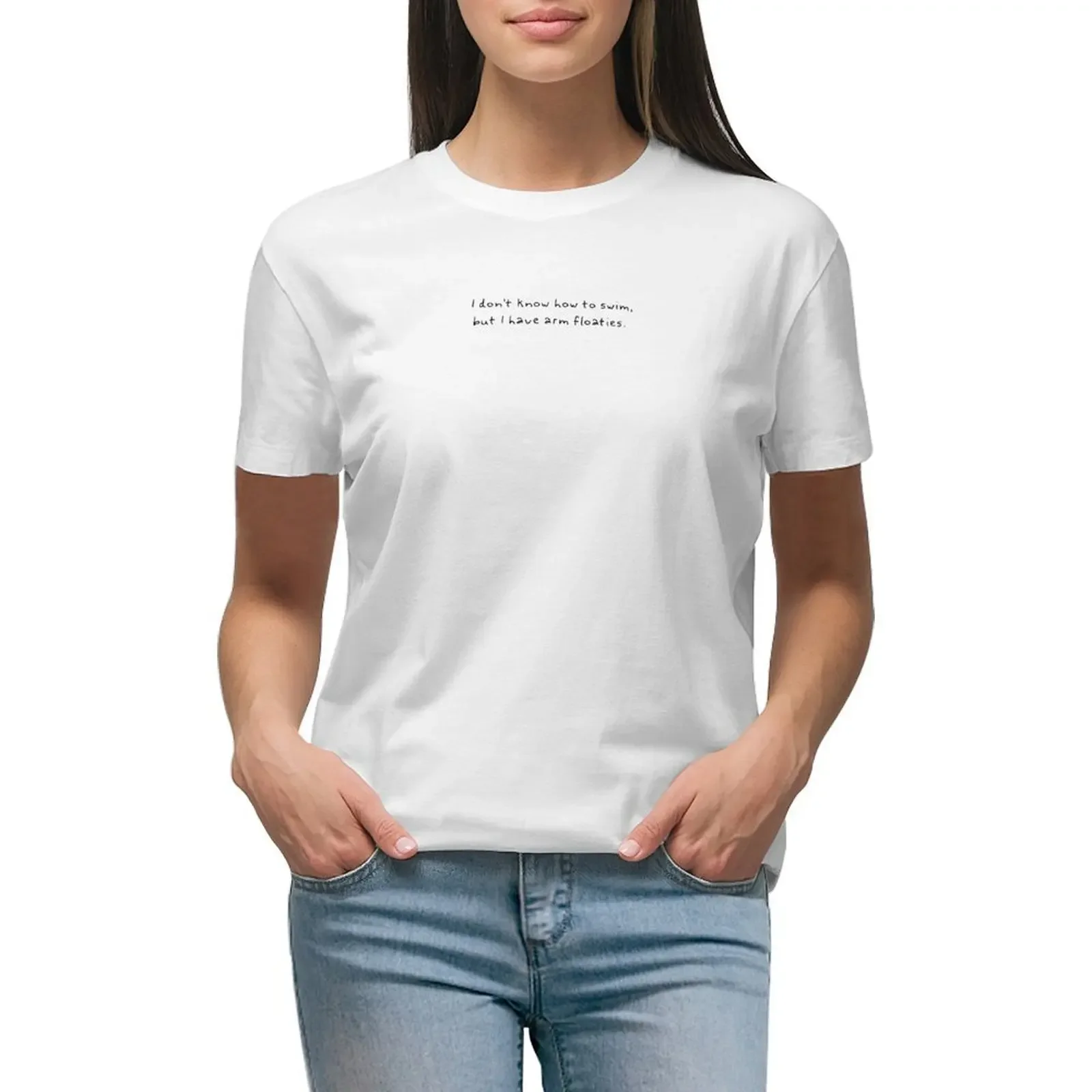 

I don't know how to swim but I have arm floaties - look at you T-shirt tees summer tops cute clothes spring clothes Women 2024