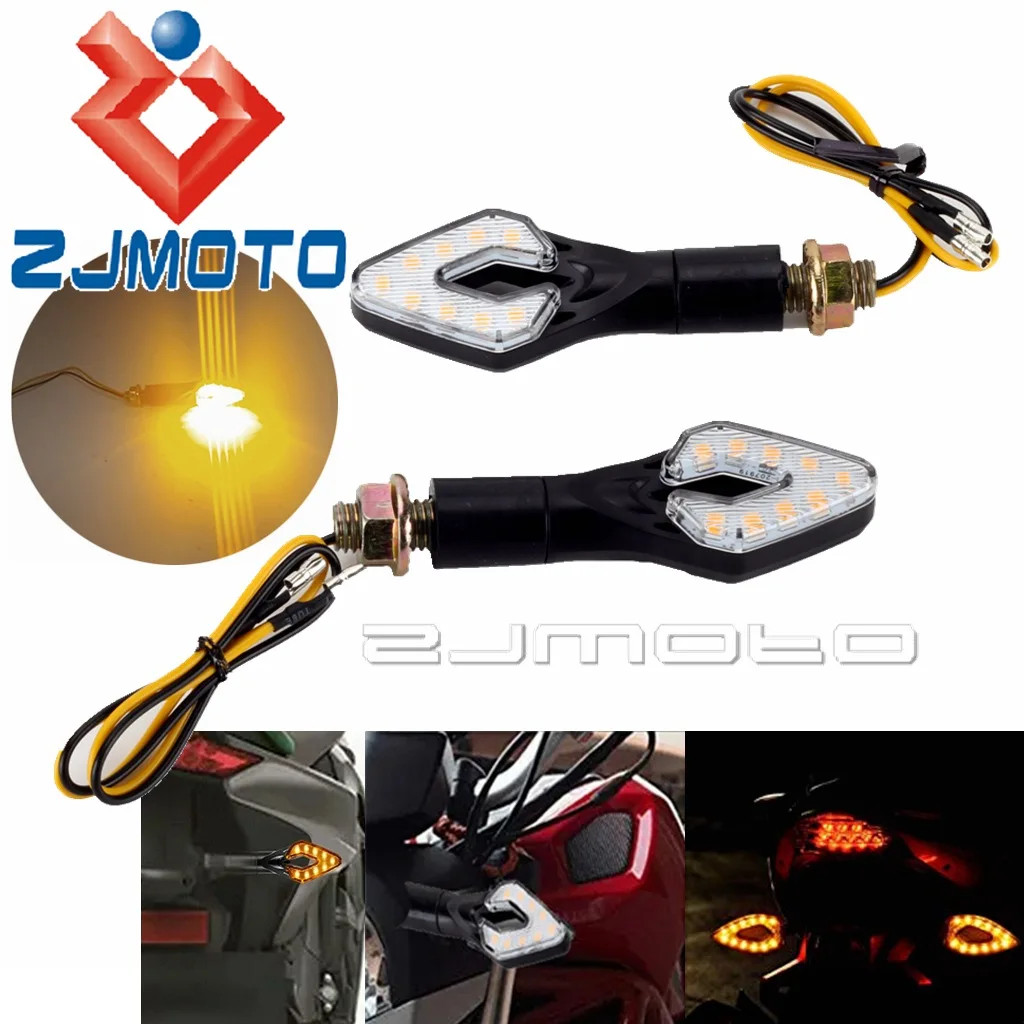 

1 Pair 10MM Universal Motorcycle Blinker LED Water Flowing Indicator Turn Signal Light Amber Flash Lamp For Suzuki Kawasaki BMW