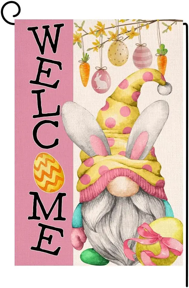 Easter Gnome Garden Flag 12x18in Double Sided Welcome Spring Easter Eggs Farmhouse Holiday Outside Decorations Burlap Yard
Easter Gnome Garden Flag 12x18in Double Sided Welcome Spring Easter Eggs Farmhouse Holiday Outside Decorations Burlap Yard