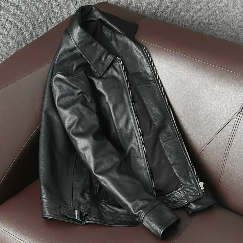 Plus Size New Men Clothing Outerwear 2023 Natural Genuine Cow Leather Retro Lapel Jacket Motorcycle Hombre Black Casual Overcoat
Plus Size New Men Clothing Outerwear 2023 Natural Genuine Cow Leather Retro Lapel Jacket Motorcycle Hombre Black Casual Overcoat