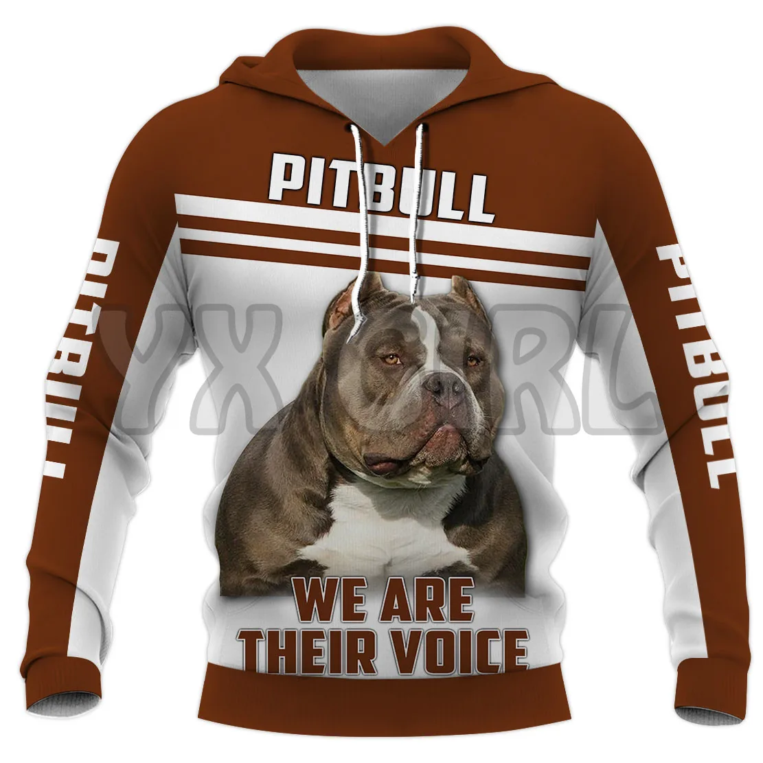 

We Are Their Voice Pitbull 3D Printed Hoodies Unisex Pullovers Funny Dog Hoodie Casual Street Tracksuit