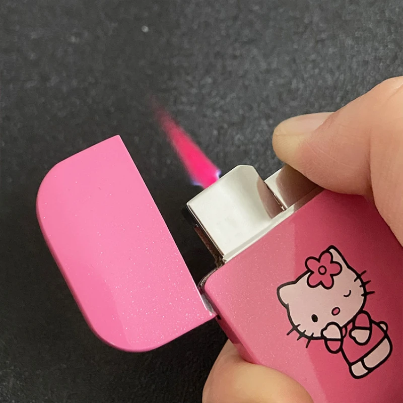 

Pink lighter windproof Inflated Jet Cigar Lighter Metal Cute Fuel lighter Zinc Alloy Portable lighters y2k Smoking Accessories