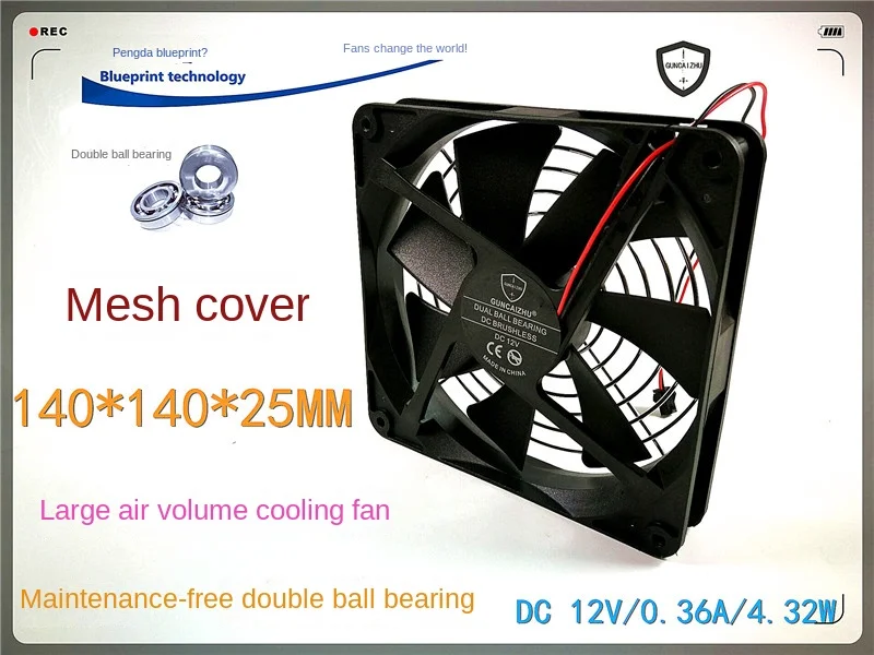 140*140*25MM New Guncaizhu 14025 14cm 12V Max Airflow Rate Computer Case Double Ball Bearing Cooling Fan
140*140*25MM New Guncaizhu 14025 14cm 12V Max Airflow Rate Computer Case Double Ball Bearing Cooling Fan