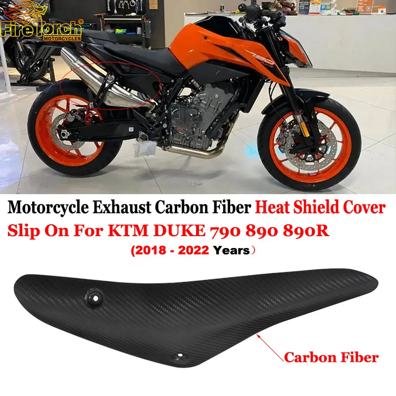 

Carbon Fiber For KTM DUKE790 DUKE890 DUKE 790 890 890R 2018 - 2022 Motorcycle Exhaust Escape Muffler Protector Heat Shield Cover