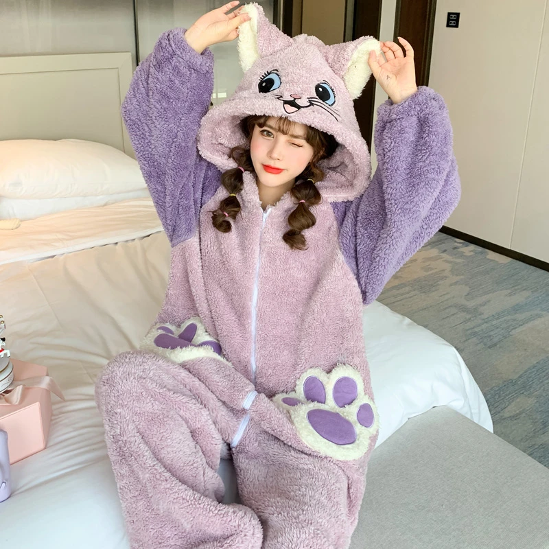 Winter Kigurumis Kawaii Cat Couples Onesie Sleepwear Women Men Pajama Coral Fleece Hoodie Festival Party Leisure Wear Thicken
Winter Kigurumis Kawaii Cat Couples Onesie Sleepwear Women Men Pajama Coral Fleece Hoodie Festival Party Leisure Wear Thicken