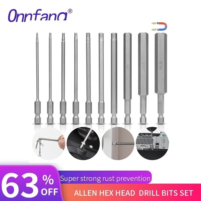 10pcs Hex Head Allen Wrench Drill Bits Set 50/100mm SAE Metric Allen Screwdriver Bits Magnetic Tip Hex Key Socket Bit
10pcs Hex Head Allen Wrench Drill Bits Set 50/100mm SAE Metric Allen Screwdriver Bits Magnetic Tip Hex Key Socket Bit