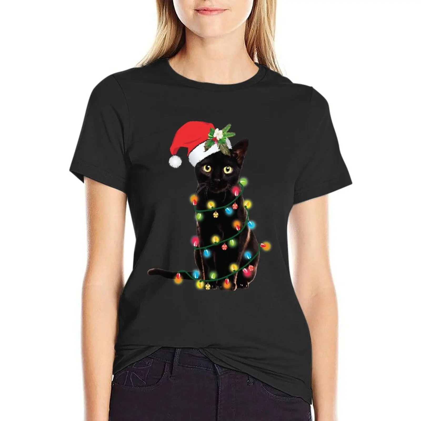 Black Santa Cat Tangled Up In Lights Christmas Santa T-Shirt Women tops new edition t shirts for Women Top Women
Black Santa Cat Tangled Up In Lights Christmas Santa T-Shirt Women tops new edition t shirts for Women Top Women