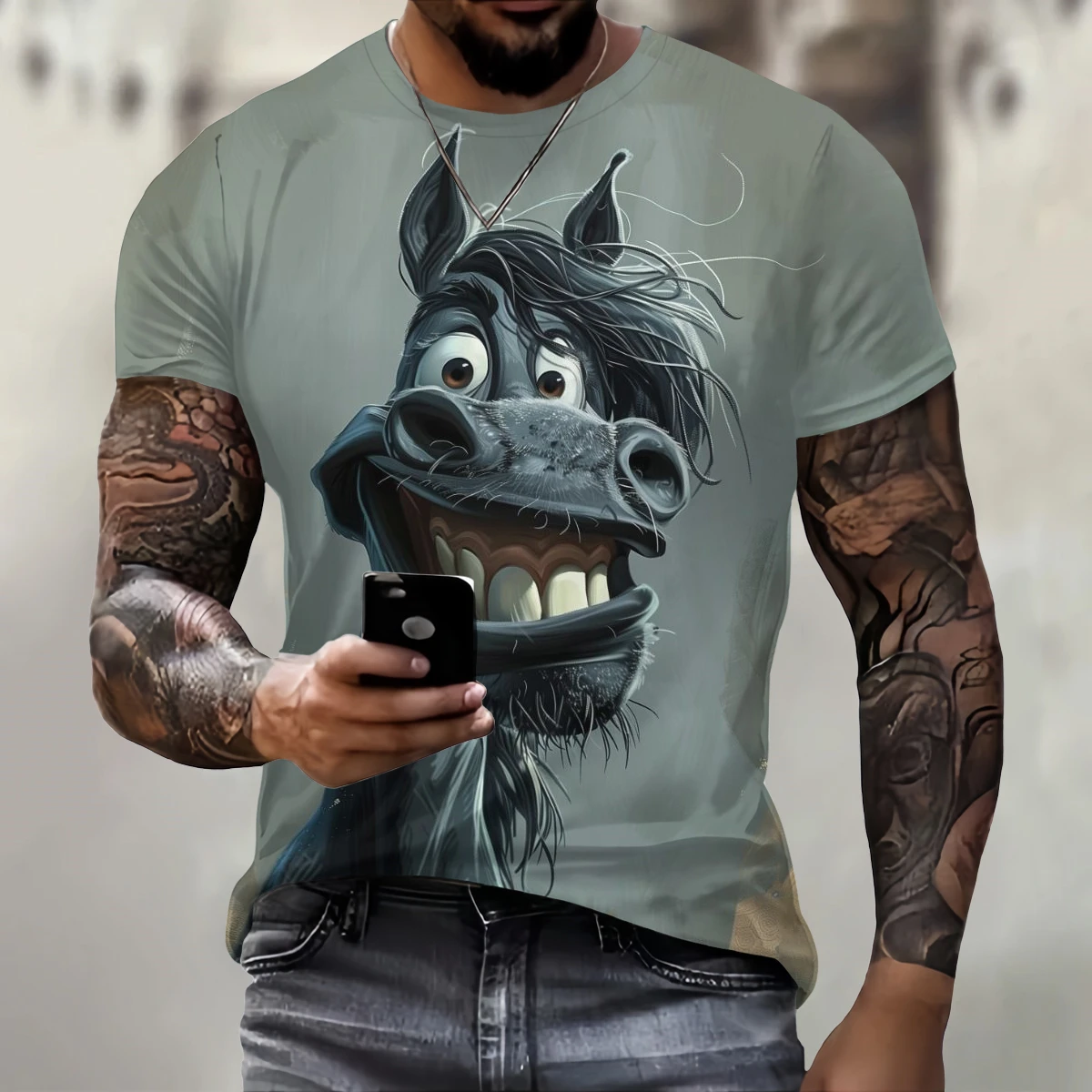 3D Printing Interest Animal Element T Shirt For Men Round Neck Trend Men T shirt Breathable Comfortable Short Sleeve Male Top
3D Printing Interest Animal Element T Shirt For Men Round Neck Trend Men T shirt Breathable Comfortable Short Sleeve Male Top