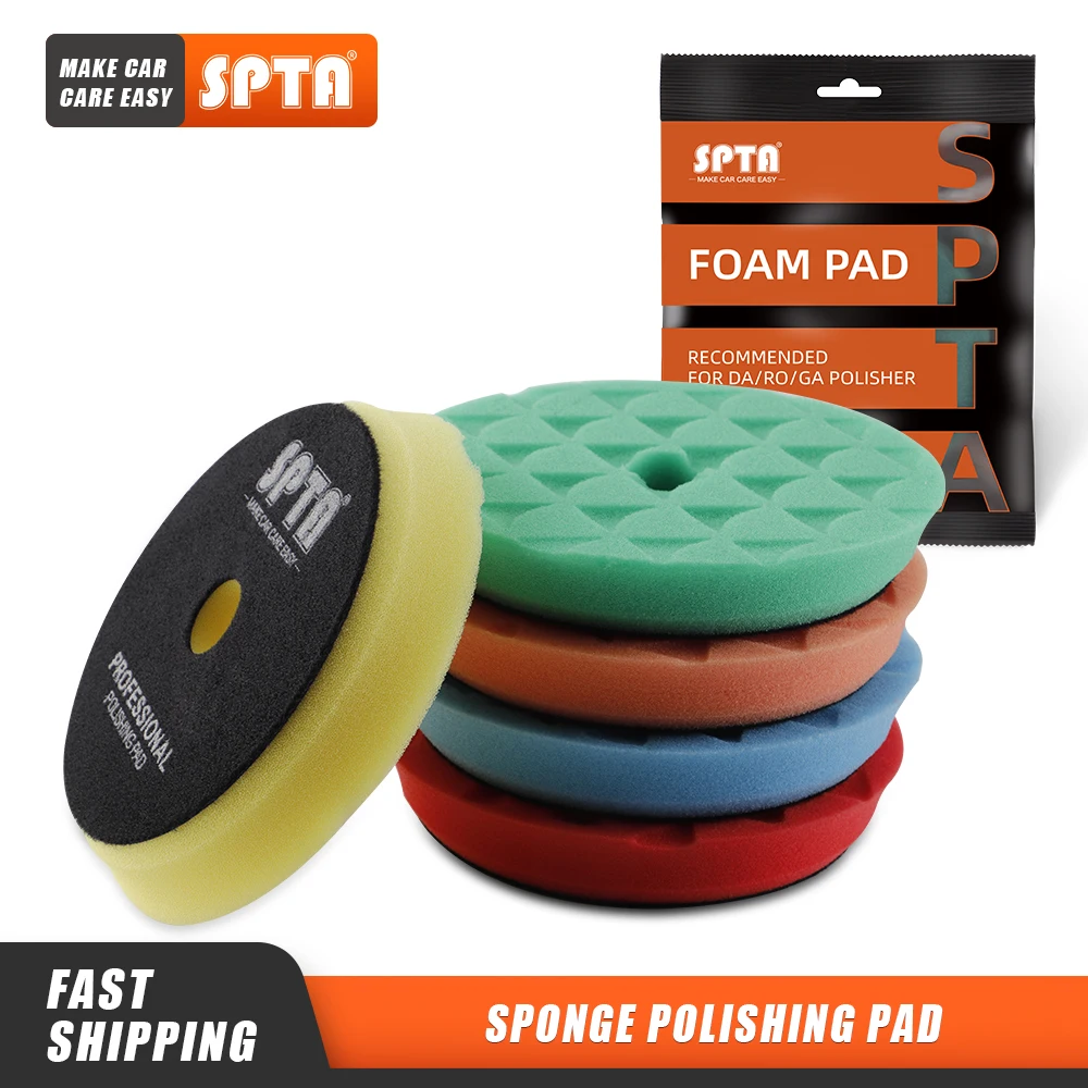 

(Bulk Sales 2Pcs & 10Pcs) SPTA 3"(80mm)/5"(125mm)/6"(150mm) Car Spong Buffing Polishing Pads For DA/RO/GA Car Buffer Polisher