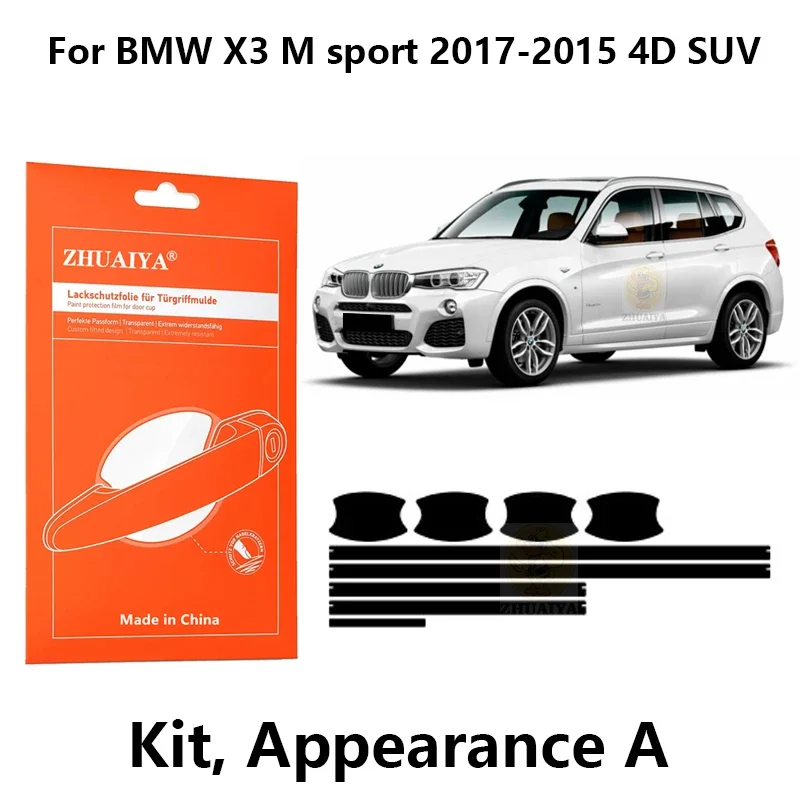 

Защитная пленка ZHUAIYA для красок дверной ручки, ТПУ PPF для BMW X3 M sport 2017-2015 4D SUV, автомобильные аксессуары