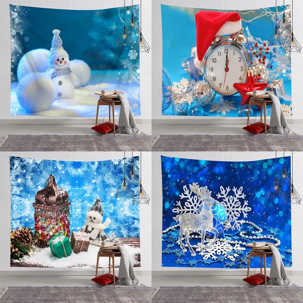 

Christmas Tree Fireplace Home Decor Printed Tapestry Wall Hanging Background Fabric Room