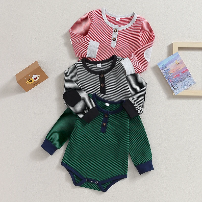 0-18M Infant Baby Boys Girls Sweatshirts Rompers Patch Patchwork Stripe Long Sleeve Infant Jumpsuits Fall Toddler Clothes
0-18M Infant Baby Boys Girls Sweatshirts Rompers Patch Patchwork Stripe Long Sleeve Infant Jumpsuits Fall Toddler Clothes