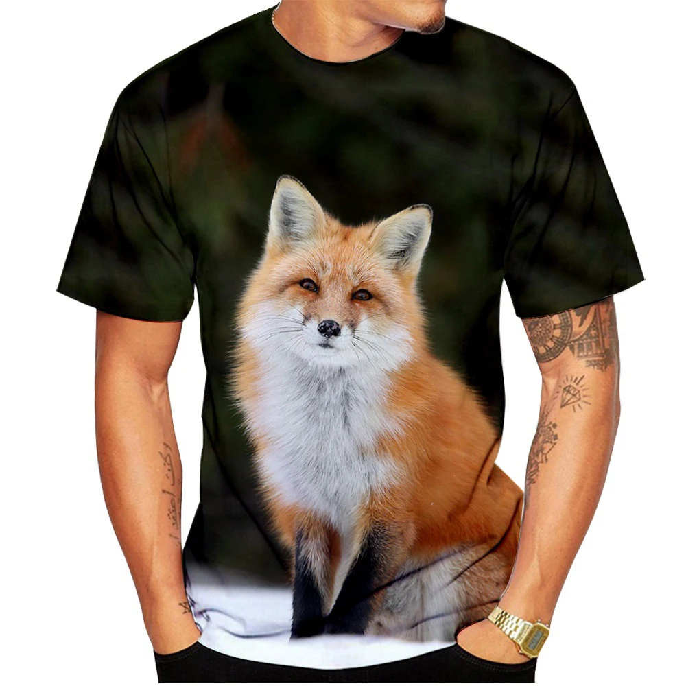 Men's Clothing Fox Print Oversized T-shirt Women Short Sleeve Streetwear Animal Graphic T shirts Funny Gifts Aesthetic Clothing
Men's Clothing Fox Print Oversized T-shirt Women Short Sleeve Streetwear Animal Graphic T shirts Funny Gifts Aesthetic Clothing
