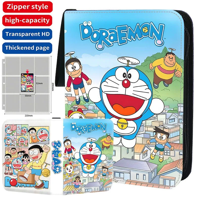 

Doraemon Card Binder 4/9 Pocket Anime Trading Game Cards Album Holder Collector with 50 inner Pages Book Portable Storage Case