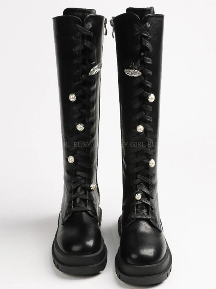 Round -headed zipper female cross -binding female and knee boots cute girl elastic straight boots
Round -headed zipper female cross -binding female and knee boots cute girl elastic straight boots