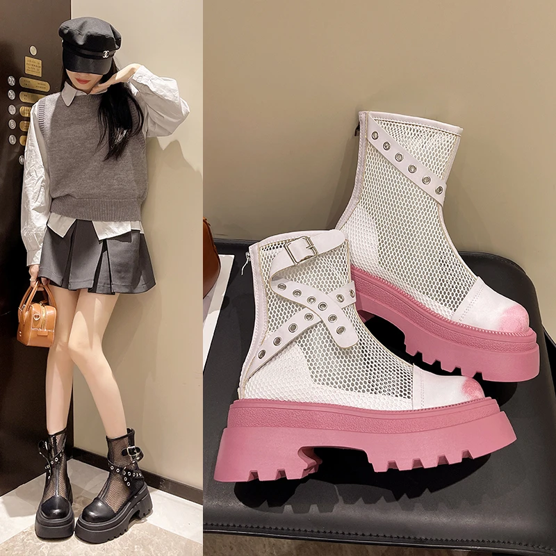 2024 Hollow Fashion Boots Women's Summer Thin Mesh Breathable High Heel Thick Heel White Cool Boots Women's Sandals
2024 Hollow Fashion Boots Women's Summer Thin Mesh Breathable High Heel Thick Heel White Cool Boots Women's Sandals