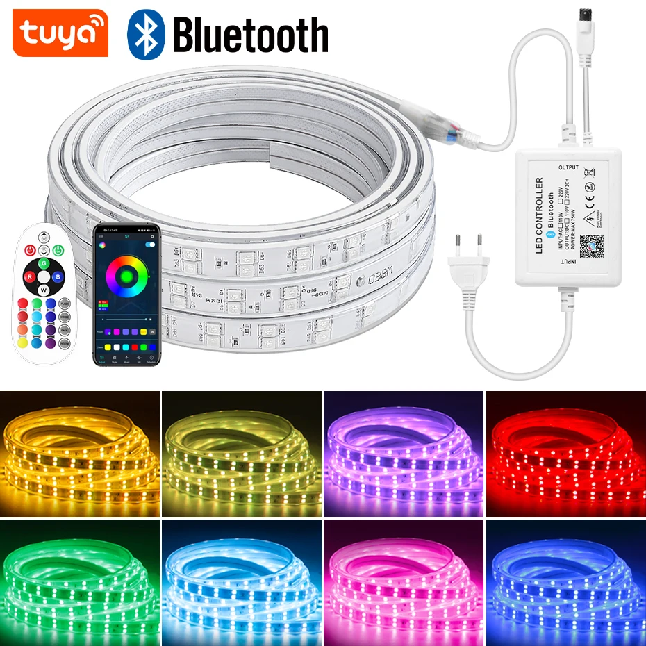 TUYA Smart RGB Светодиодные штриховые лампы AC 220V Дистанционное управление / Bluetooth / Wifi Управление Светодиодные штриховые лампы SMD 5050 Водонепроницаемые гибкие полосы 1 - 100m
TUYA Smart RGB Светодиодные штриховые лампы AC 220V Дистанционное управление / Bluetooth / Wifi Управление Светодиодные штриховые лампы SMD 5050 Водонепроницаемые гибкие полосы 1 - 100m