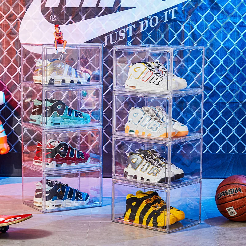 Thickened and Reinforced Acrylic Transparent Shoe Box with Magnetic Side Opening Can Be Stacked To Store Shoe Organizers
Thickened and Reinforced Acrylic Transparent Shoe Box with Magnetic Side Opening Can Be Stacked To Store Shoe Organizers