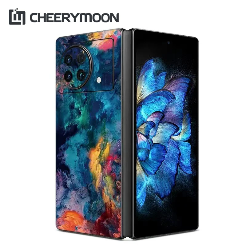 

Colorful Chaos Multicolored 3M Skin Wrap Film For VIVO X Fold 2 Fold2 Back Cover For Vivo X Fold Protector Ultra Thin Stickers