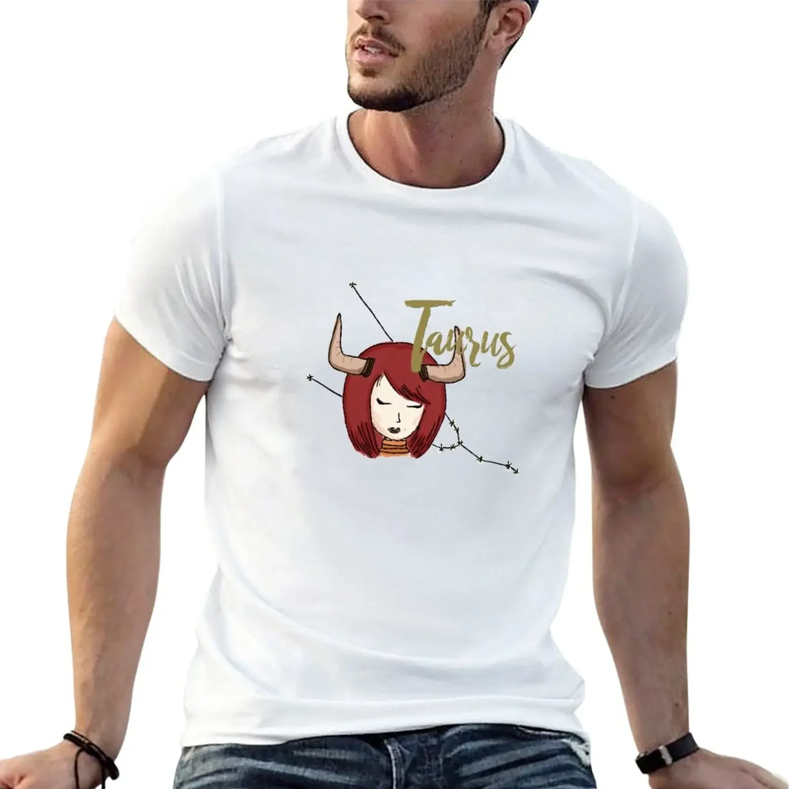 

Taurus Girl ( The Taurean ) Art Zodiac Sign Series T-Shirt boys whites aesthetic clothes plain t shirts men