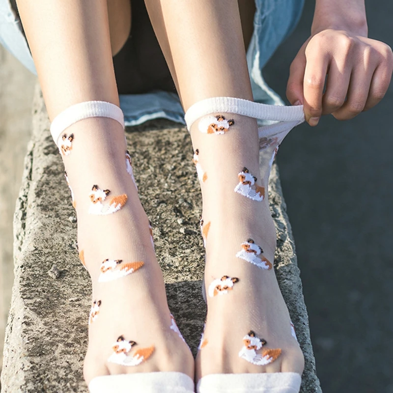 Cartoon Animal Embroidery Transparent Crystal Silk Socks Summer Casual Ultra-thin Short Socks Sexy Mesh Socks Glass Stockings
Cartoon Animal Embroidery Transparent Crystal Silk Socks Summer Casual Ultra-thin Short Socks Sexy Mesh Socks Glass Stockings