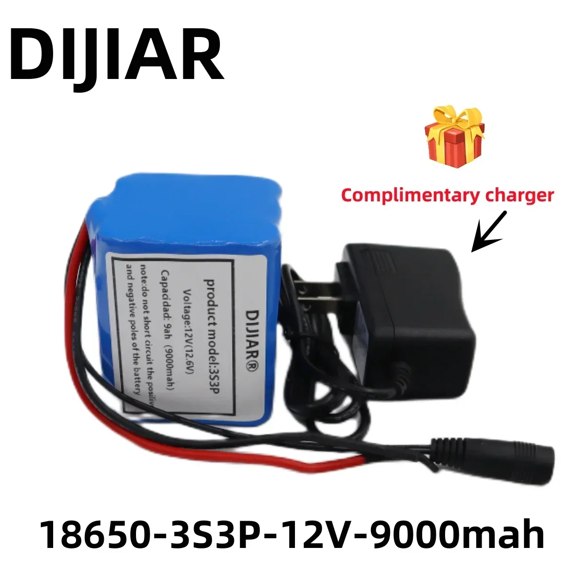 3s3p 12V 9Ah battery pack 18650 lithium ion 12V 9000mAh DC12.6V super large capacity rechargeable battery with BMS + charger
3s3p 12V 9Ah battery pack 18650 lithium ion 12V 9000mAh DC12.6V super large capacity rechargeable battery with BMS + charger