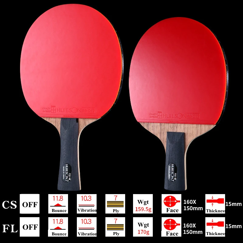Huieson Professional 7 Star Table Tennis Racket 7 Ply Walnut Carbon Ping Pong Paddle with Case
Huieson Professional 7 Star Table Tennis Racket 7 Ply Walnut Carbon Ping Pong Paddle with Case