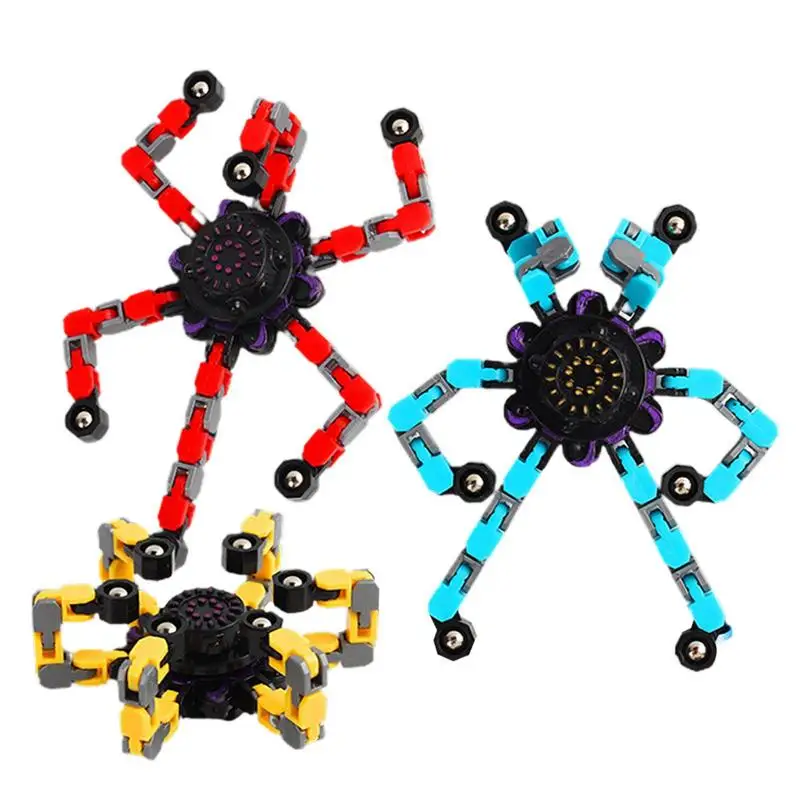 

Mechanical Fingertip Spinner DIY Deformable Stress Relief Toy Transformable Creative Gyro Toy for Kids Fingertip Spin Top