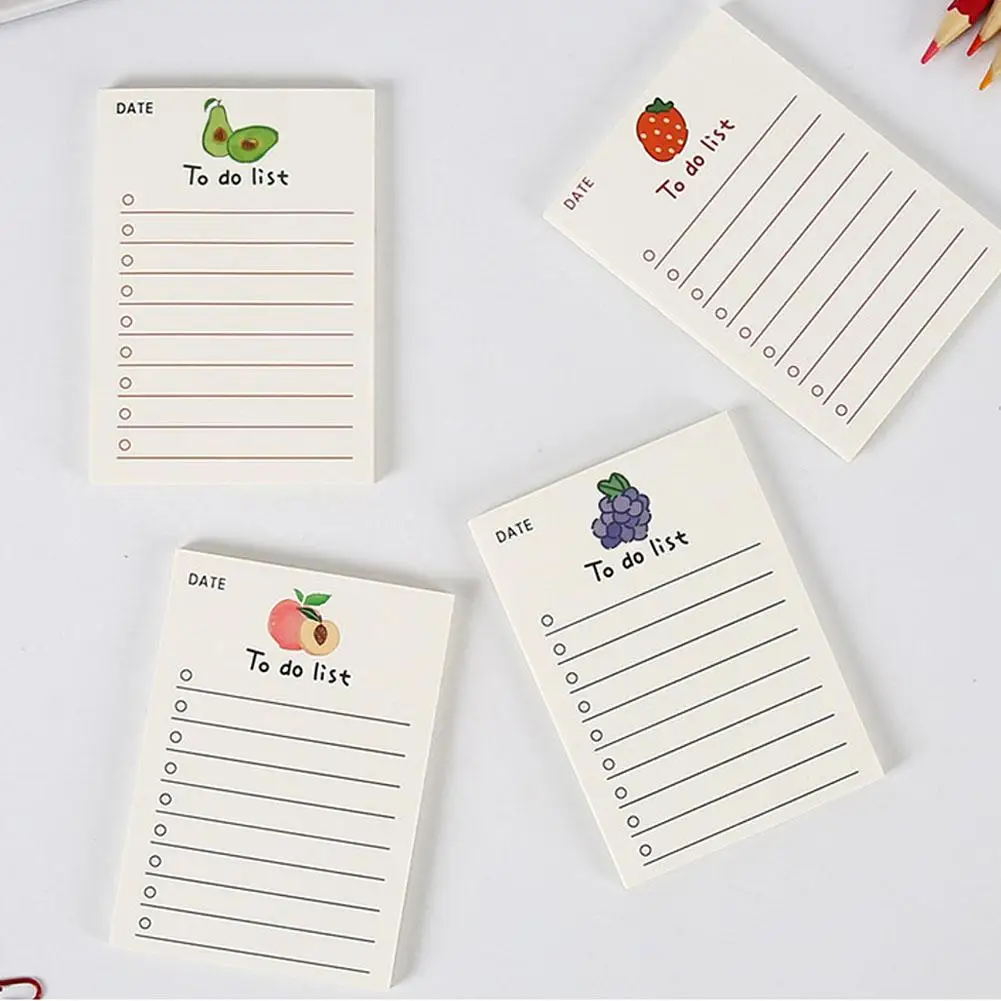 

50 Sheets Cute Fruit Bear Memo Pad Kawaii Simple Girly To Do DIY Paper Heart Scheduler Girl Sticky Notes List Diary Decorat N2W2