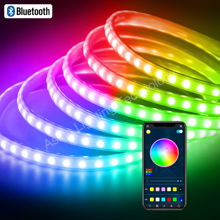 AC 220V Bluetooth Smart LED Strip Lights Dreamcolor RGBIC Neon Light SMD 5050 IP67 Waterproof Flexible Lamp Tape For Home Decor
AC 220V Bluetooth Smart LED Strip Lights Dreamcolor RGBIC Neon Light SMD 5050 IP67 Waterproof Flexible Lamp Tape For Home Decor