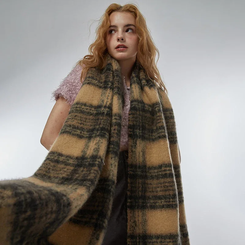 

Luxury Plaid Scarf Winter Warm Neck Cover Women Long Female Scarves Lady Tassel Shawl Wraps Cashmere Fringed Tippet Shawls Stole