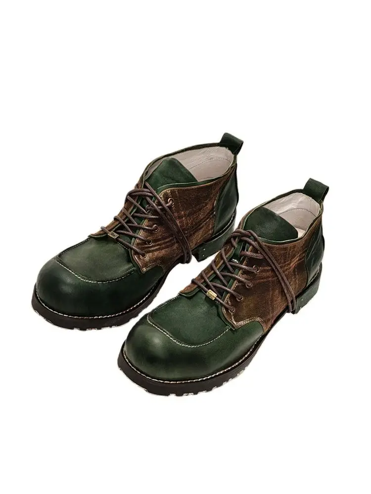 Dark Green Vintage Design Handmade Derby Shoes Office Work Leather Shoes for Men Lace-Up Mixed Colors Fashion Men's Shoes
Dark Green Vintage Design Handmade Derby Shoes Office Work Leather Shoes for Men Lace-Up Mixed Colors Fashion Men's Shoes
