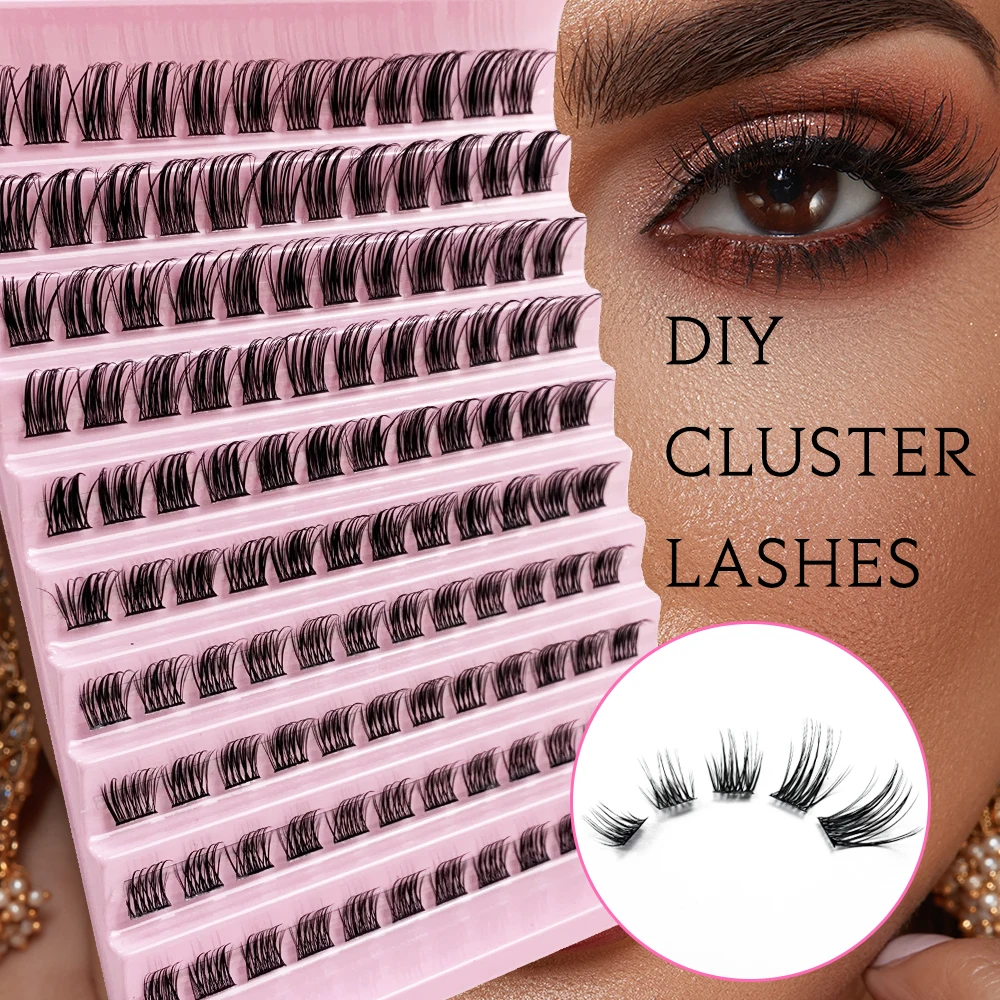 DIY Cluster Lashes Cross Style Natual Long Self Adhesive False Eyelashes Extensions Segmented Individual 120 Pcs 3D Volume Soft
DIY Cluster Lashes Cross Style Natual Long Self Adhesive False Eyelashes Extensions Segmented Individual 120 Pcs 3D Volume Soft