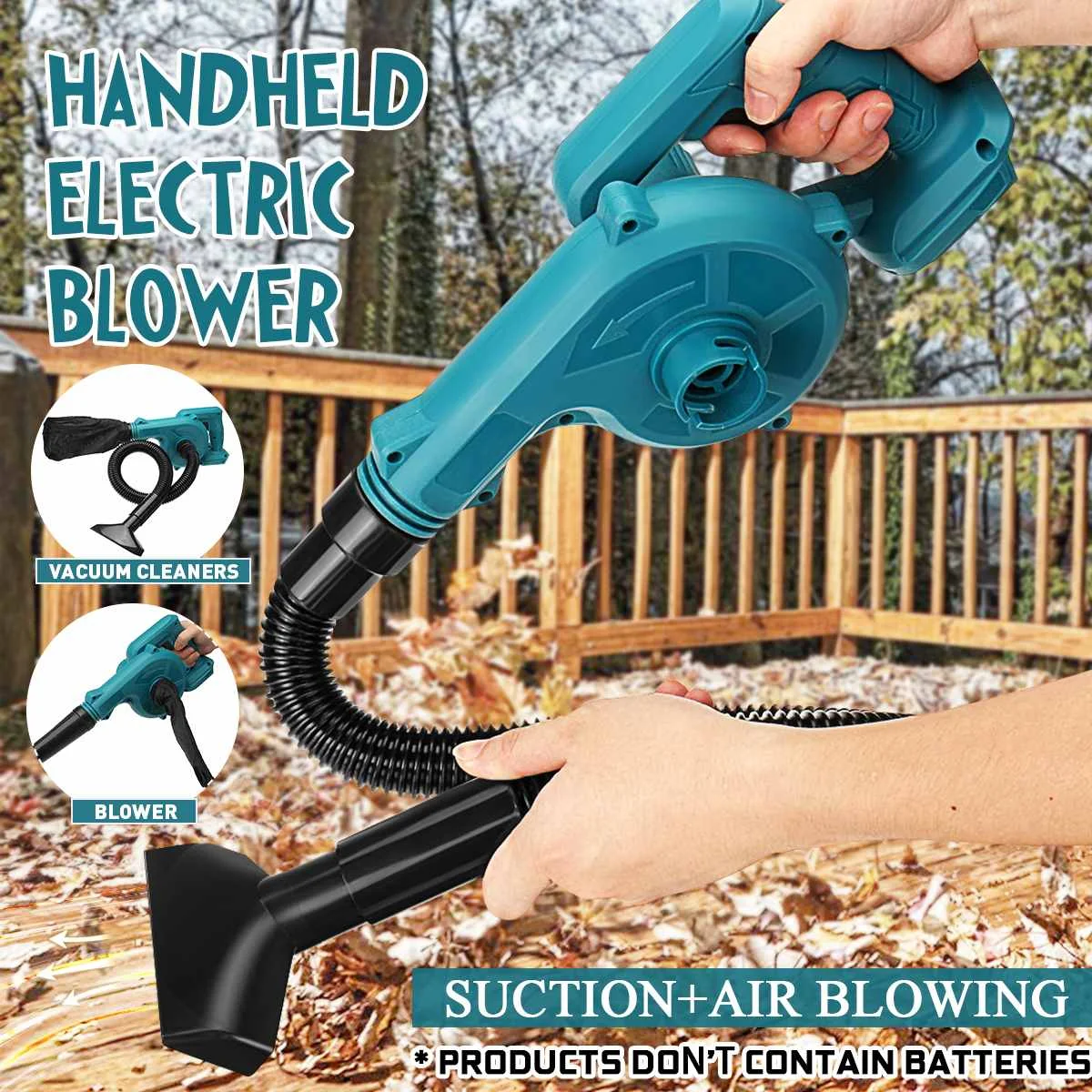 2 In 1 2200W Cordless Electric Air Blower Suction Handheld Leaf Computer Dust Collector Cleaner Turbo Fan For Makita 18V Battery
2 In 1 2200W Cordless Electric Air Blower Suction Handheld Leaf Computer Dust Collector Cleaner Turbo Fan For Makita 18V Battery