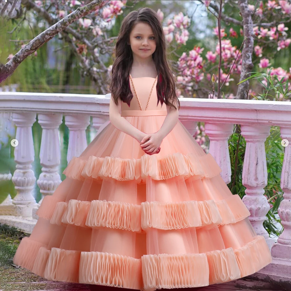 Elegant Retro Princess Dresses for Girls Bow Pageant Evening Kids Dress Child Pearls Sleeveless Bridesmaid Clothing Prom Dress
Elegant Retro Princess Dresses for Girls Bow Pageant Evening Kids Dress Child Pearls Sleeveless Bridesmaid Clothing Prom Dress