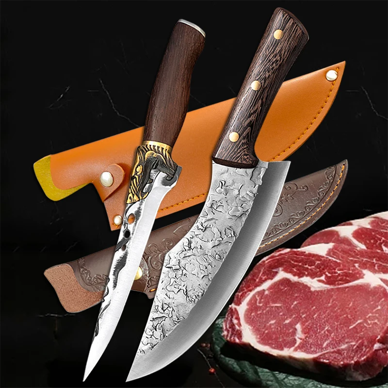 

Forged Butcher Knife Kitchen Boning Meat Cleaver Fishing Peeling Knives Chef Slicing Vegetable Sushi Cutting Cooking Cutter