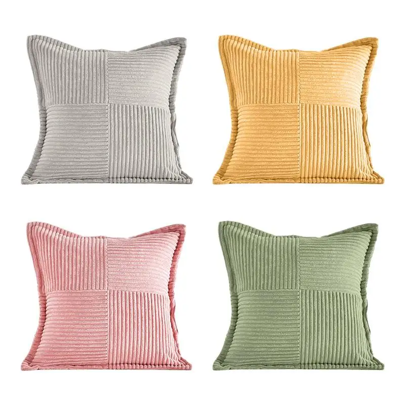 

Corduroy Pillowcase Soft Striped Throw Square Pillowcases for Living Room Super Soft Decorative Pillow Case for Sofa Home Decor