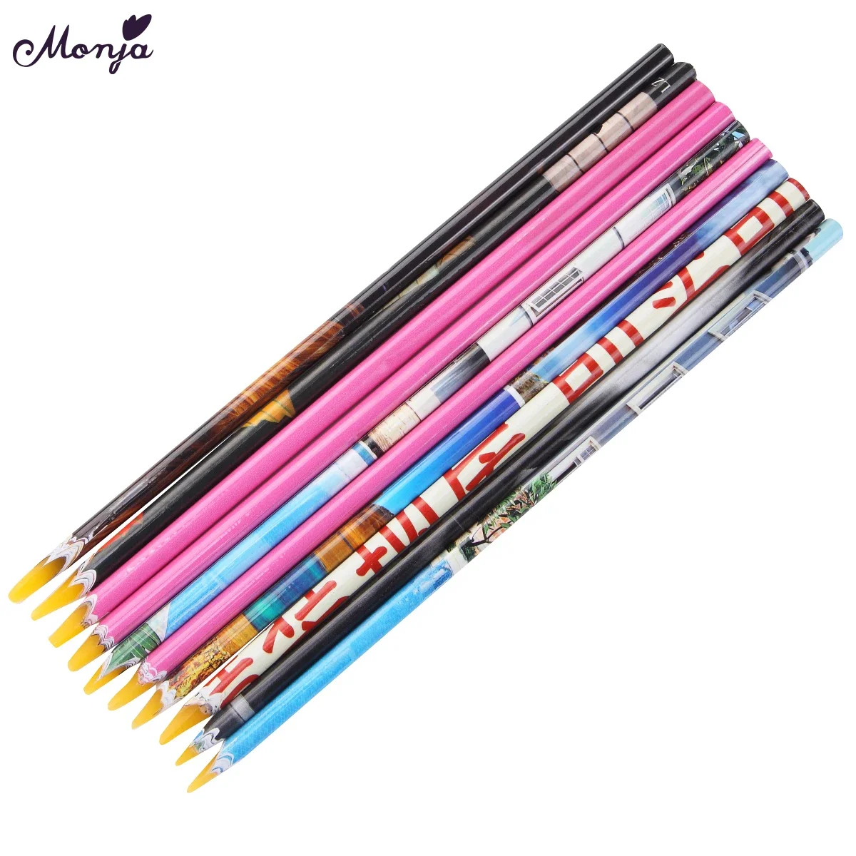 

Monja 5PCS Nail Art Crayon Wax Dotting Pen Pencil Self Adhesive Rhinestones Gems Beads Drilling Sequins Pick Up Manicure Tool