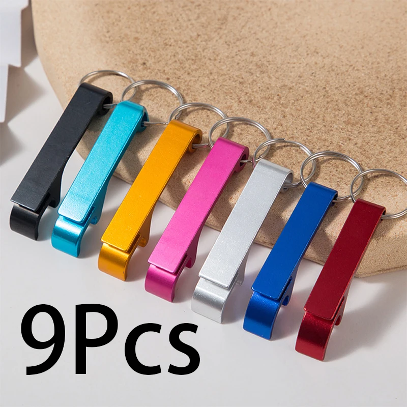 

9Pcs Bottle Opener Keychain Colorful Beer Bottle Openers Metal Keychain Bottle Opener Beverage Bottle Opener