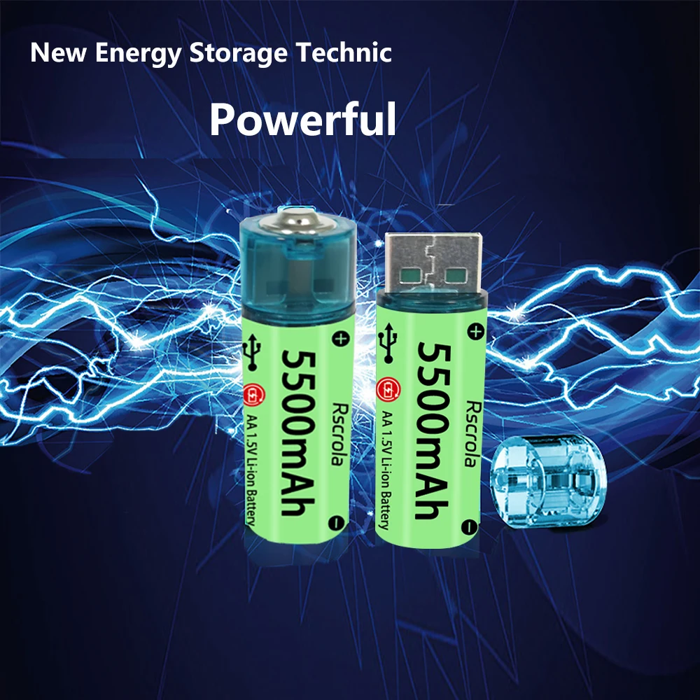 Universal AA Rechargeable Battery Durable 5500mAh Li-ion Battery AA USB Direct Charging for Toys Clocks Game Controllers Cameras Universal AA Rechargeable Battery Durable 5500mAh Li-ion Battery AA USB Direct Charging for Toys Clocks Game Controllers Cameras