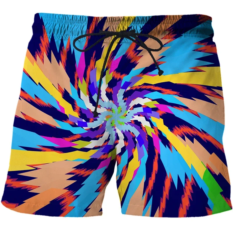 

2021 New Men colour Summer vertigo 3D Print Dazzle Plunge Swim Casual Holiday Swimming Beach Shorts mens clothing board shorts