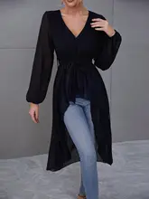 Black Midi Shirts Female 2021 Spring and Autumn New Fashion Deep V-neck Loose Elegant Long-sleeved tops
Black Midi Shirts Female 2021 Spring and Autumn New Fashion Deep V-neck Loose Elegant Long-sleeved tops