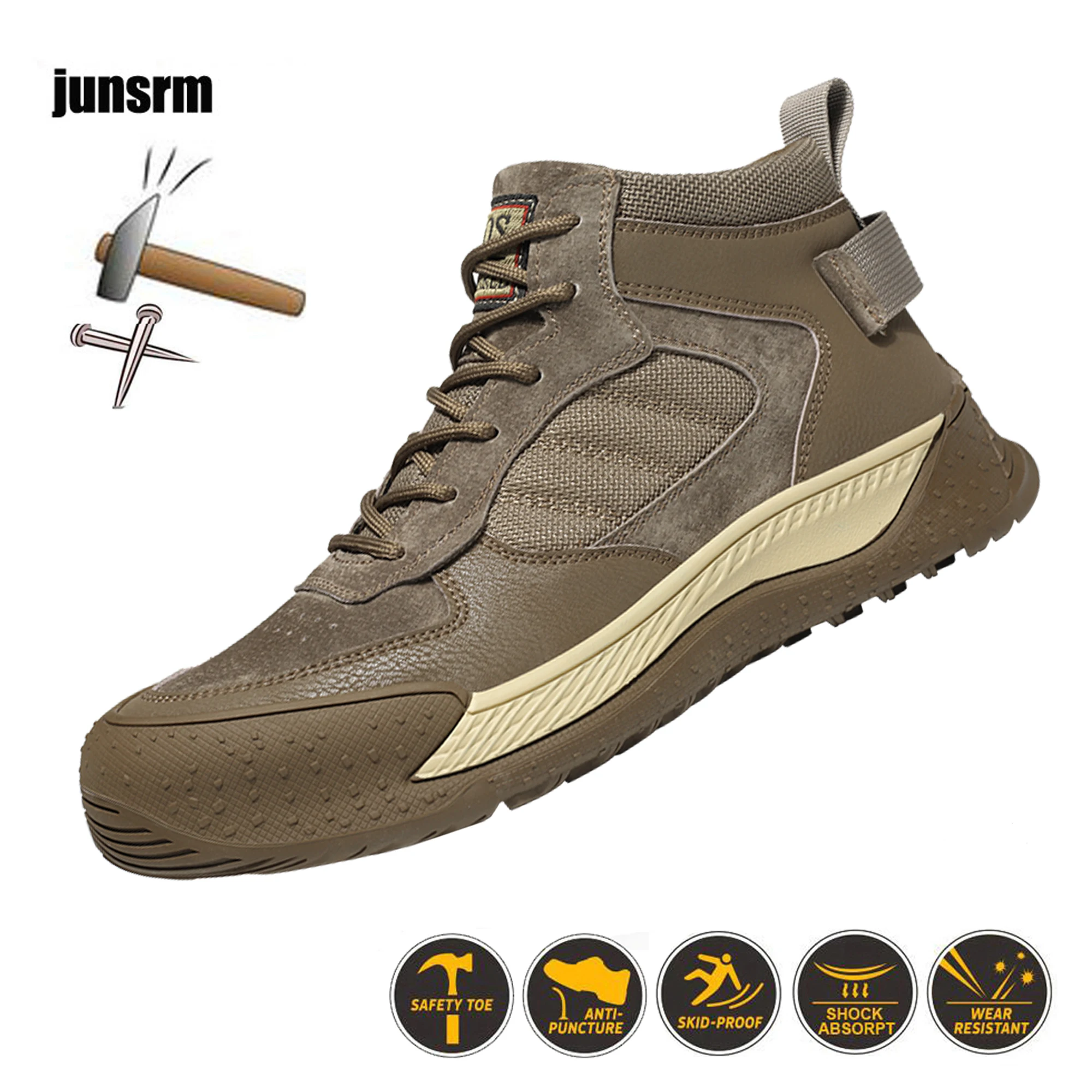 Safety shoes men's smash and puncture resistant steel toe work boots wear resistant construction site protective shoes
Safety shoes men's smash and puncture resistant steel toe work boots wear resistant construction site protective shoes